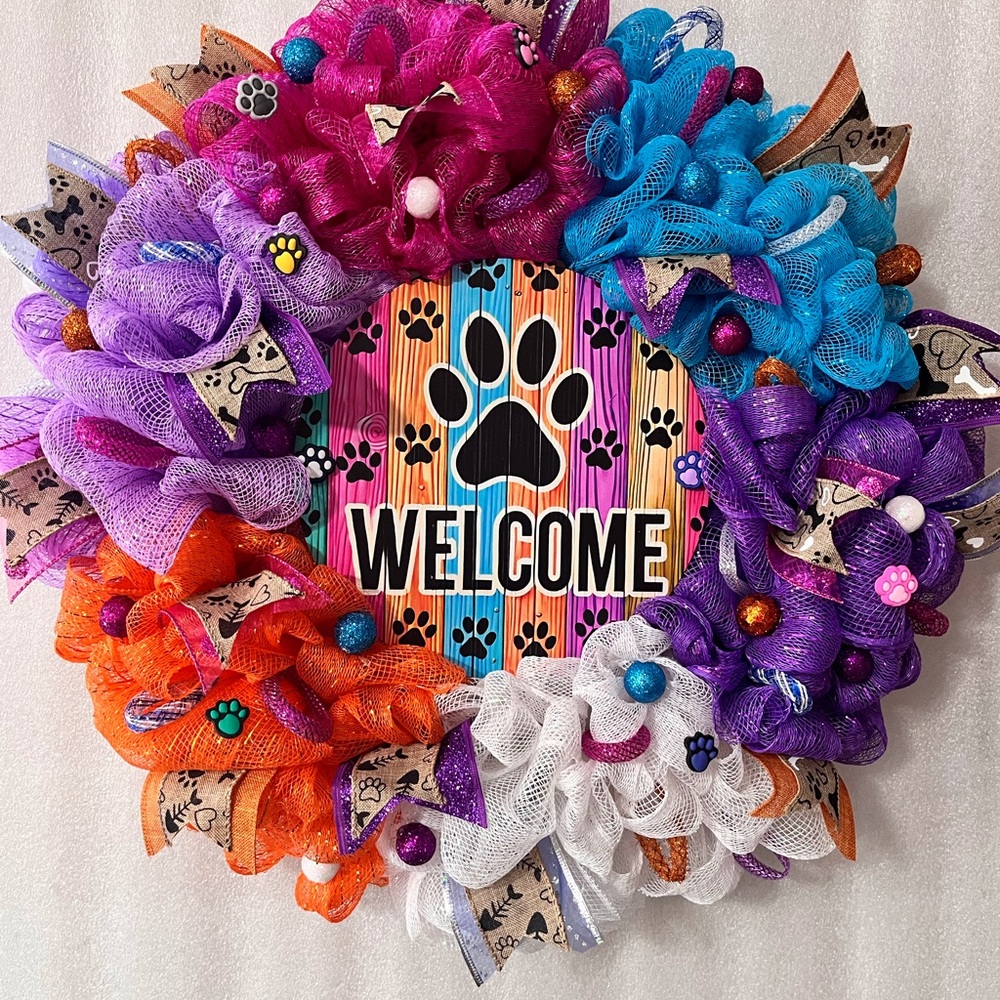 Hand Crafted Multicolor Welcome Wreath